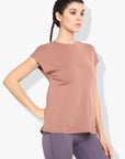 Shakti  Warrior Sutra Split Back t-shirt blush